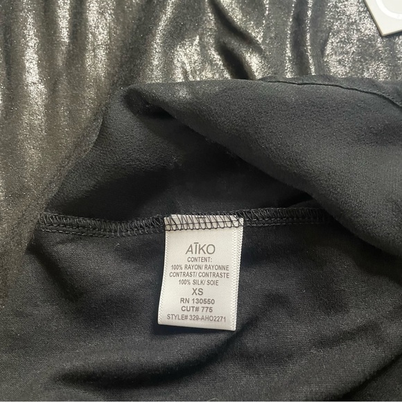 NWT Aiko sheer metallic silk tank - black, sexy, xs - Picture 4 of 8